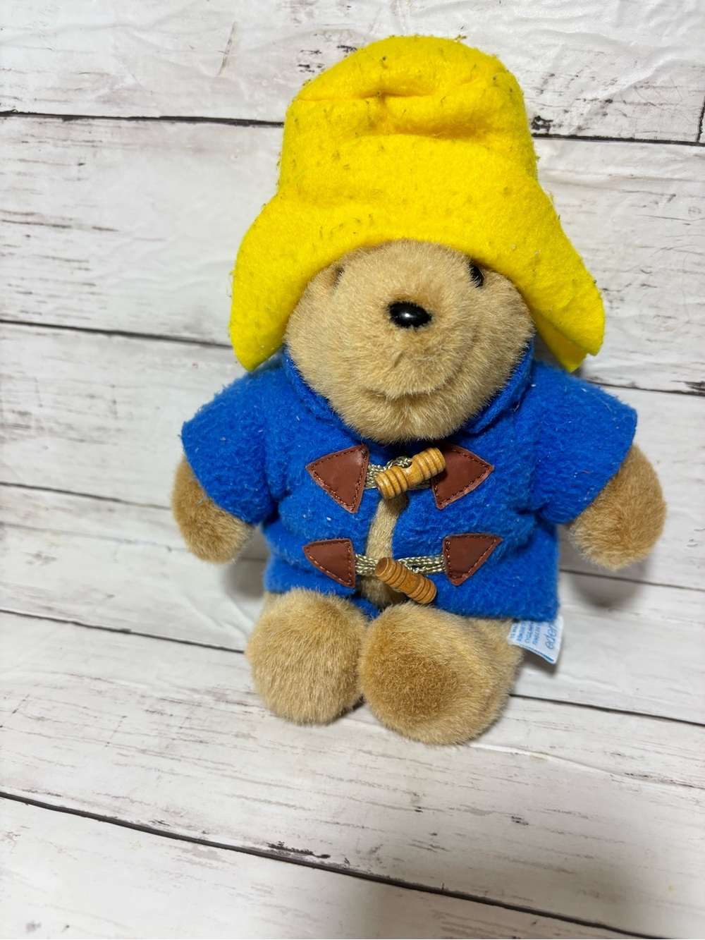 Vintage Eden Toys Paddington Bear Plush Blue Coat Yellow Hat